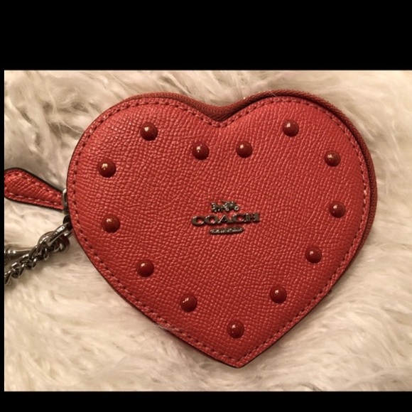 Coach Heart Shaped Coin Case Wristlet